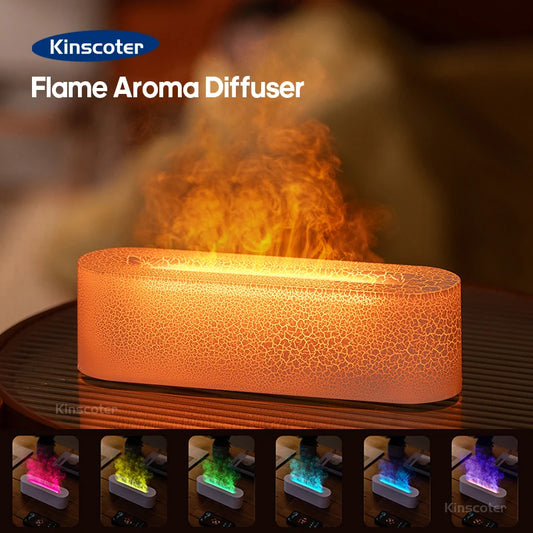 KINSCOTER RGB Flame Aroma Diffuser Air Humidifier Ultrasonic Cool Mist