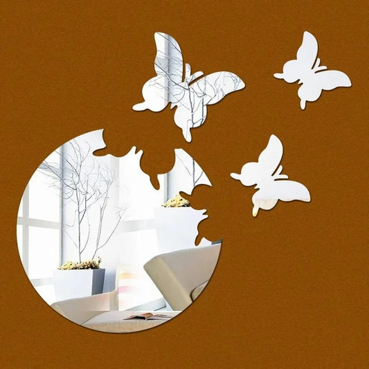 4pcs 3D Butterfly DIY Mirror Wall Sticker